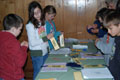 Activity center - children make bookmarks